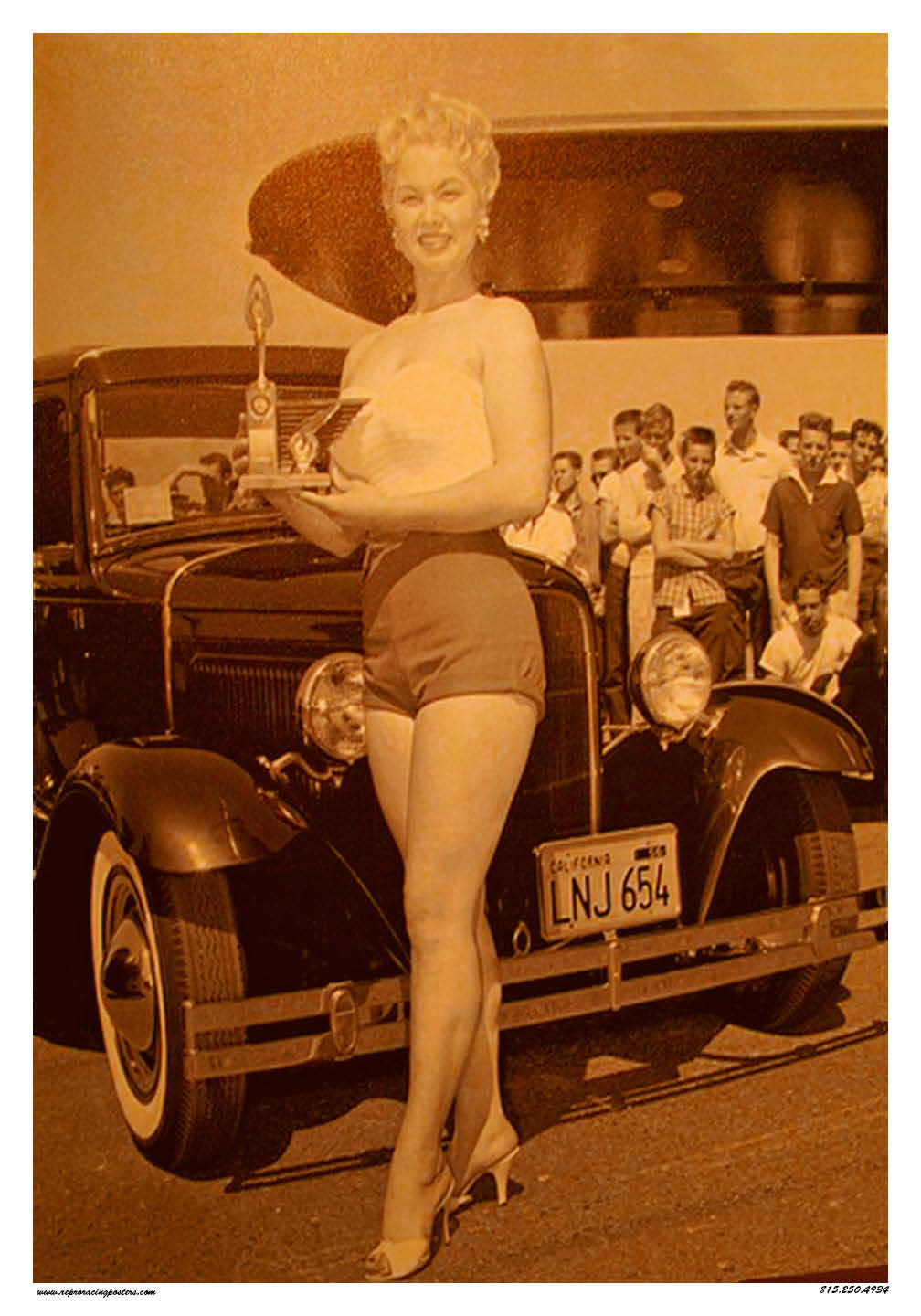 50s Hot Rod Pinup Girl Vintage Reproduction Racing Posters